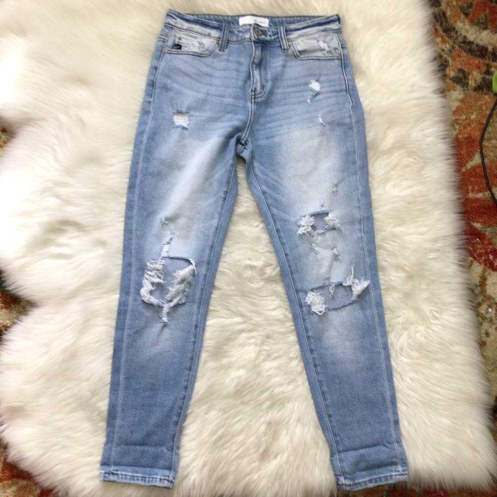 Kancan Jeans Women's Size 26? Blue Medium Wash Mid Rise Skinny Denim 
(28x28)